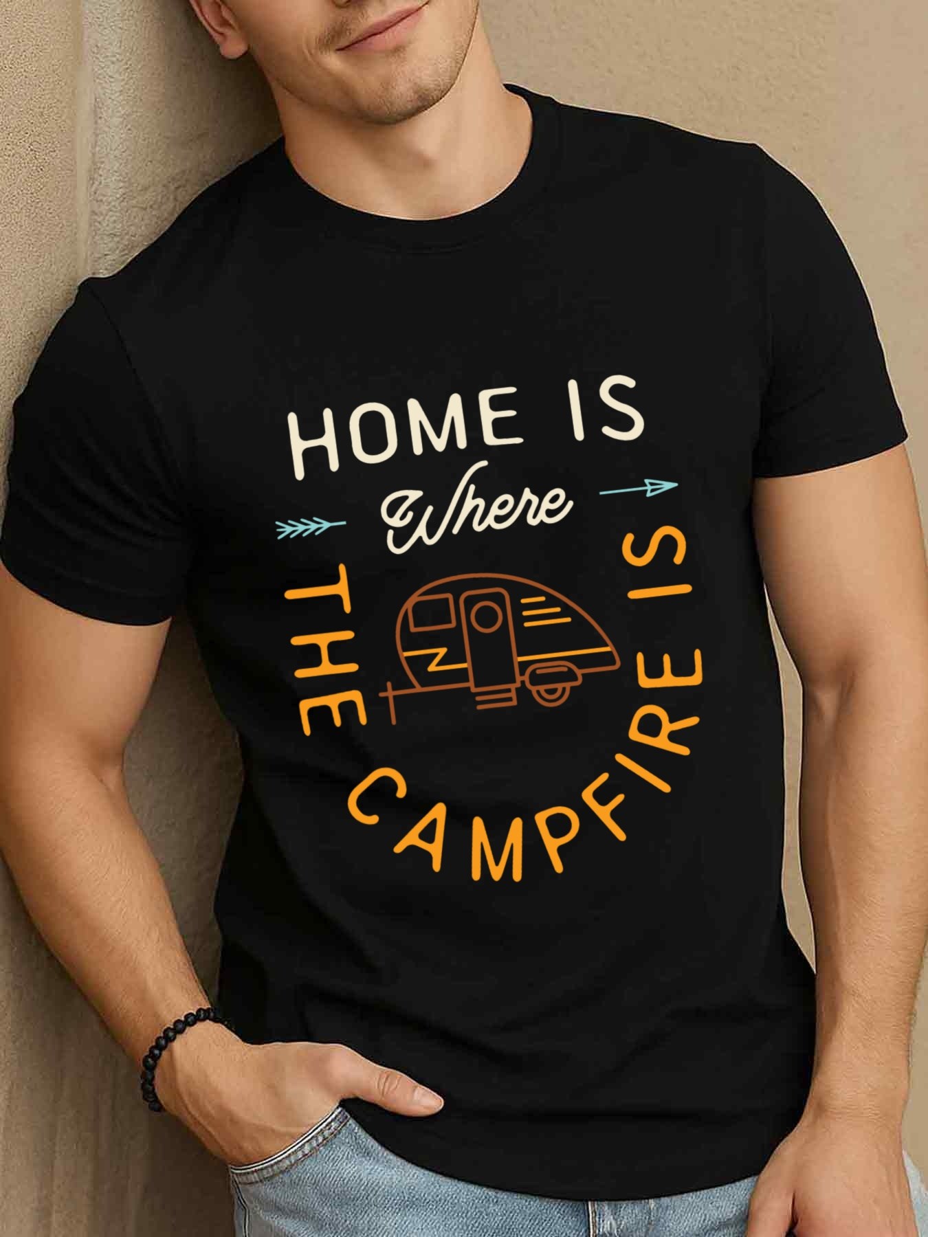 Vintage Fashion Quotes Short - Vintage Men's Black Graphic T-Shirt Home