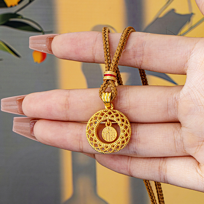 Vintage Fashion Look - Vintage Hollow Fu Character Necklace Women's