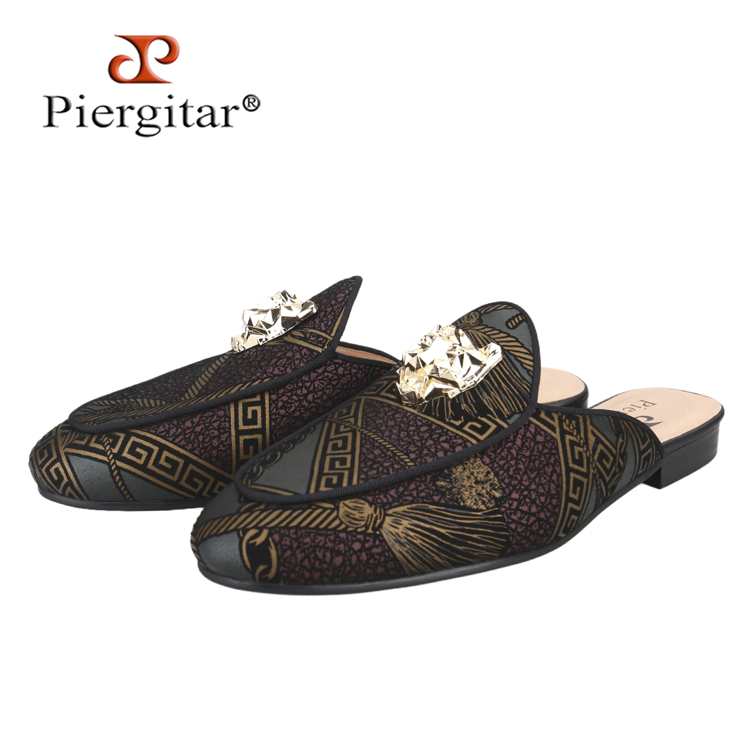 Vintage Fashion Style Men - Piergitar Luxury Brand Model Printed Leather