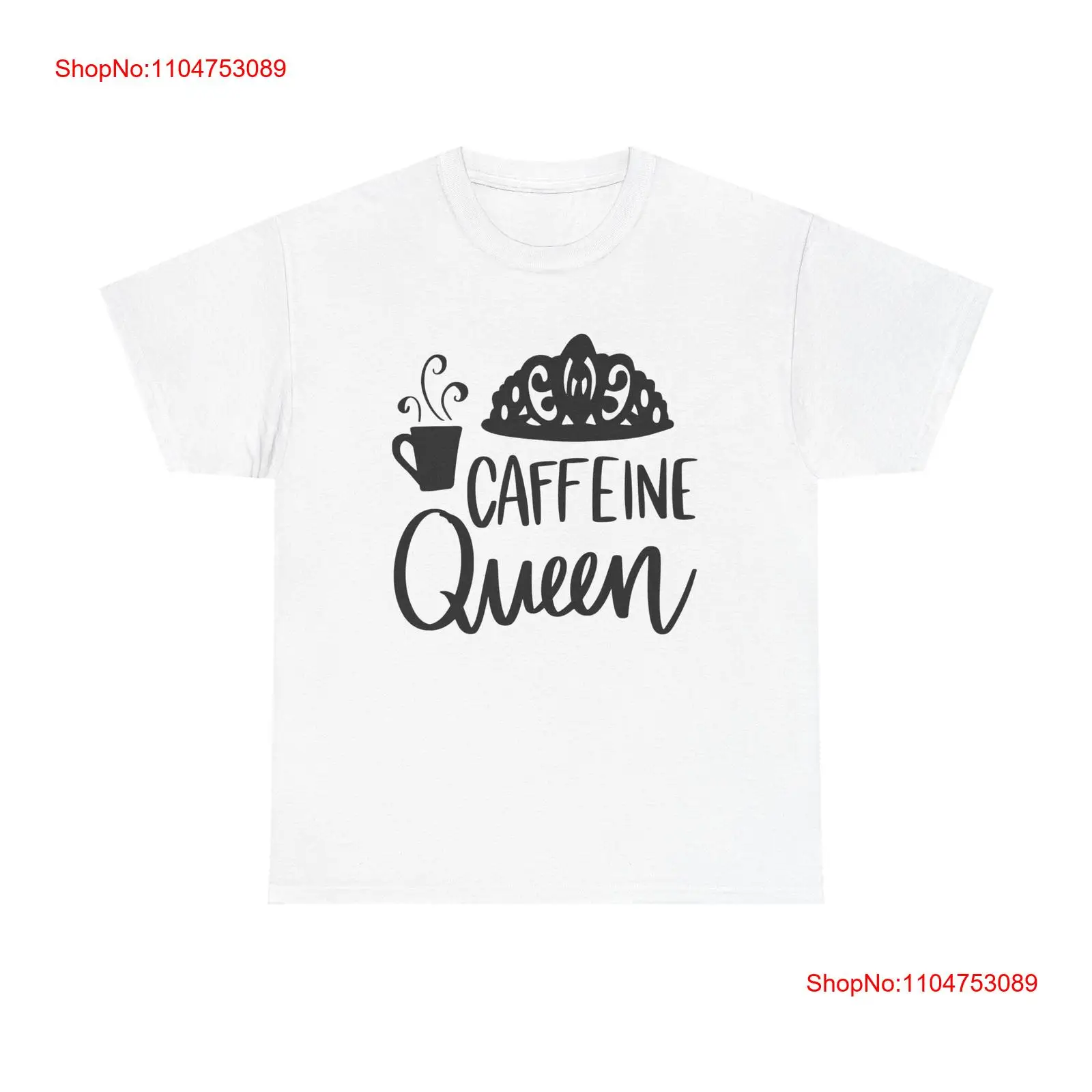 Vintage Fashion Quotes Short - Caffeine Queen T Shirt coffee lover