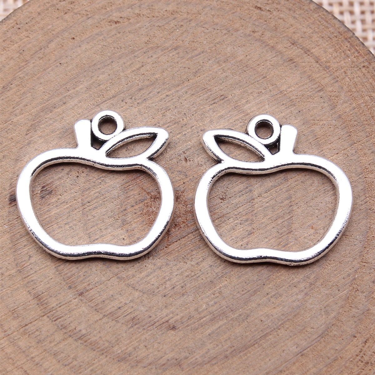 Vintage Fashion Stores - 40pcs 19x20mm(0.75x0.79inch) Antique Silver Color Apple