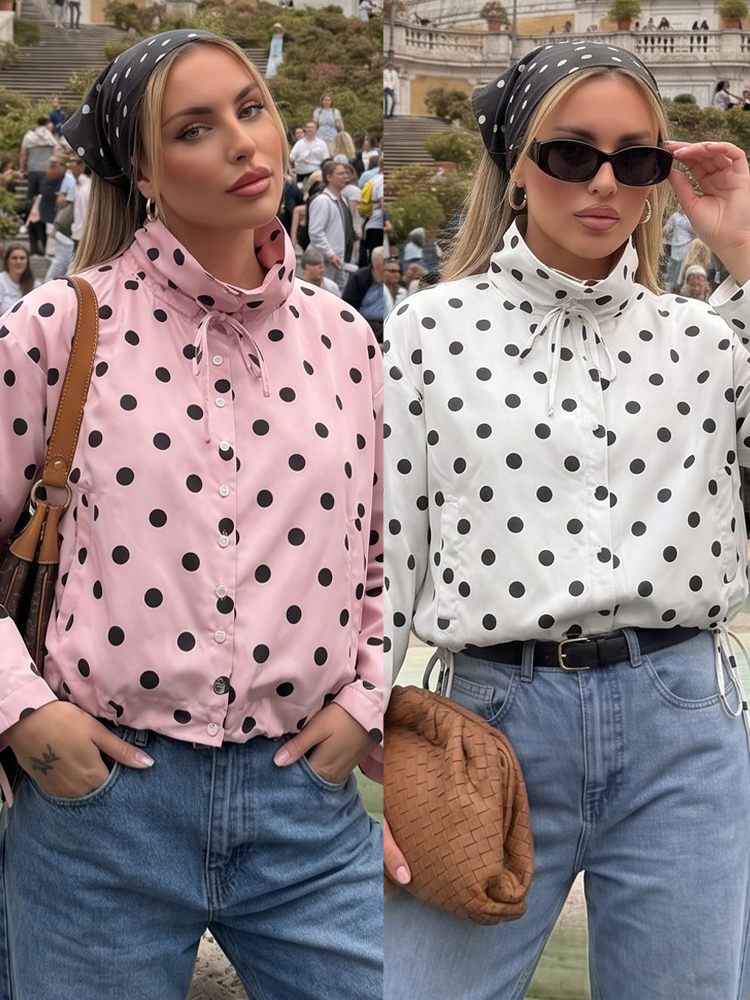 Vintage Fashion Look - HH Women Fashion Polka Dot Drawstring