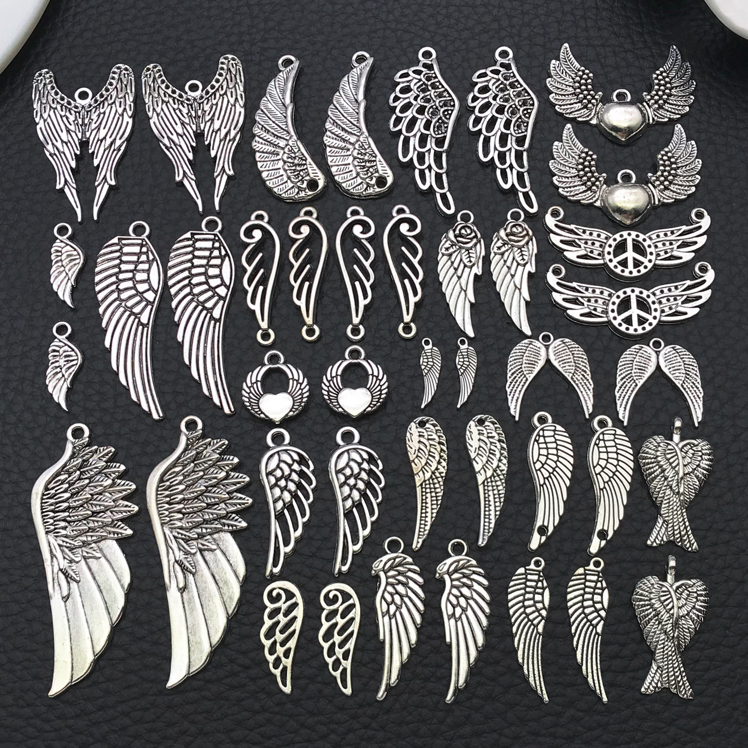 Vintage Fashion Earrings - Angel Wing Charms, New 22/42 Pcs