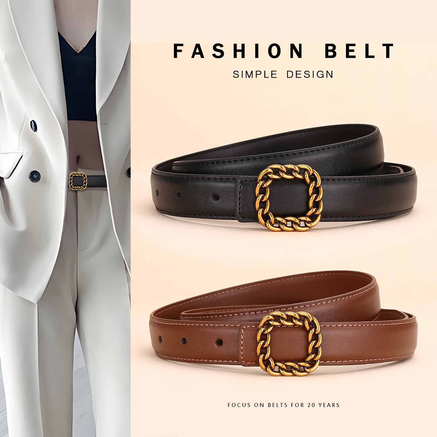 Ladies' Vintage Square Buckle  – Vintage Fashion Look Bewertung und Preis