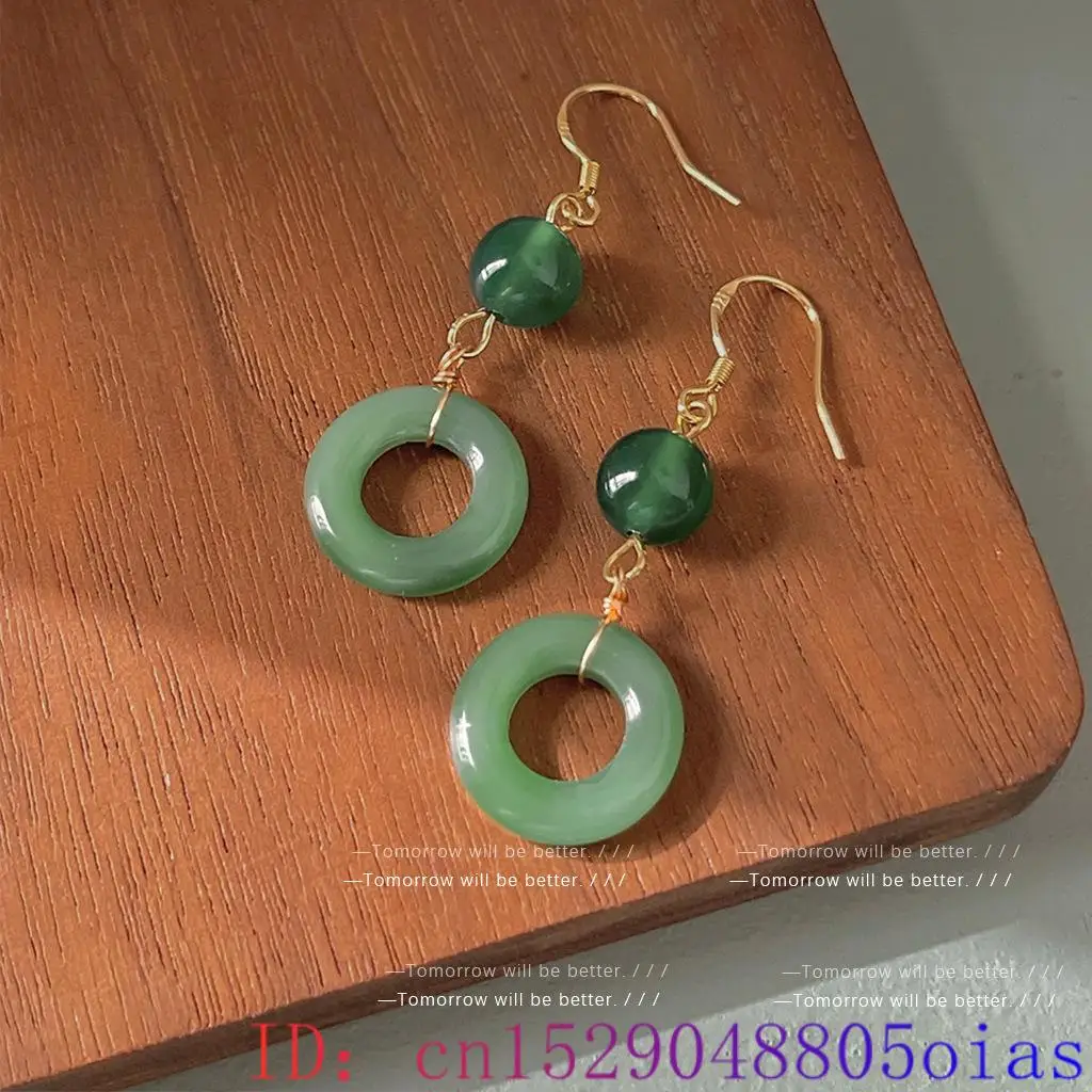 Green Real Jade Ring Earrings  – Vintage Fashion Earrings Bewertung und Preis