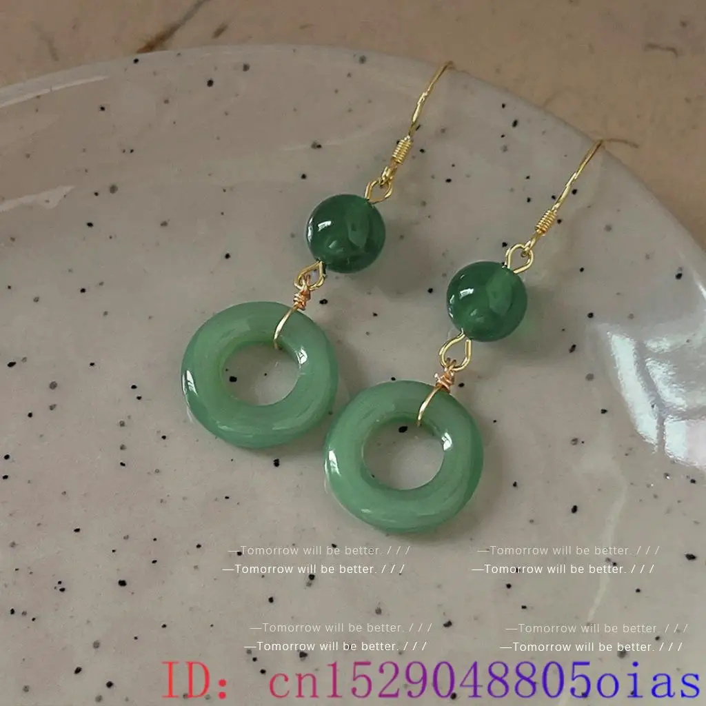 Green Real Jade Ring Earrings  – Vintage Fashion Earrings Bewertung und Preis