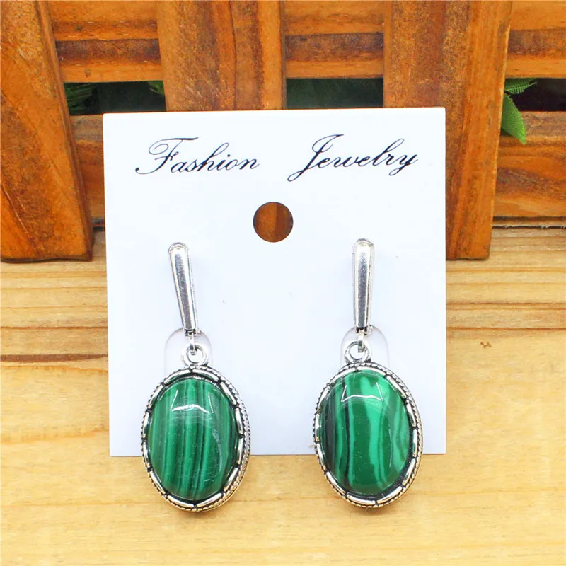 Flower Oval Malachite Dangle E – Vintage Fashion Look Bewertung und Preis