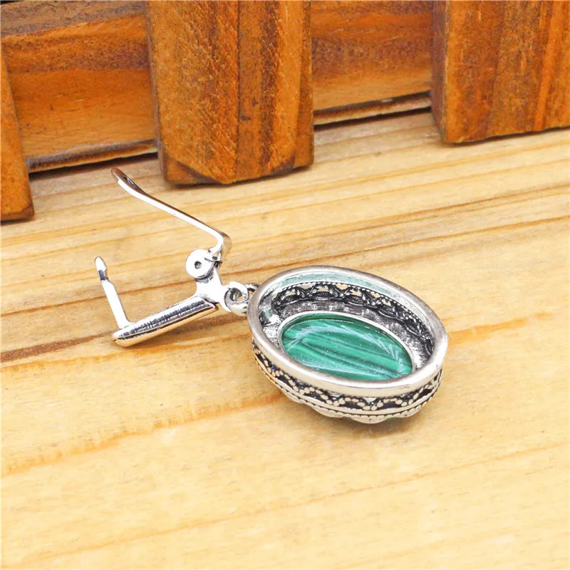 Flower Oval Malachite Dangle E – Vintage Fashion Look Bewertung und Preis