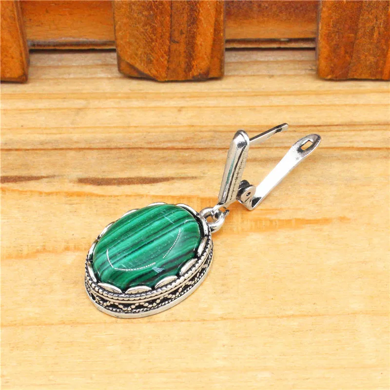 Flower Oval Malachite Dangle E – Vintage Fashion Look Bewertung und Preis