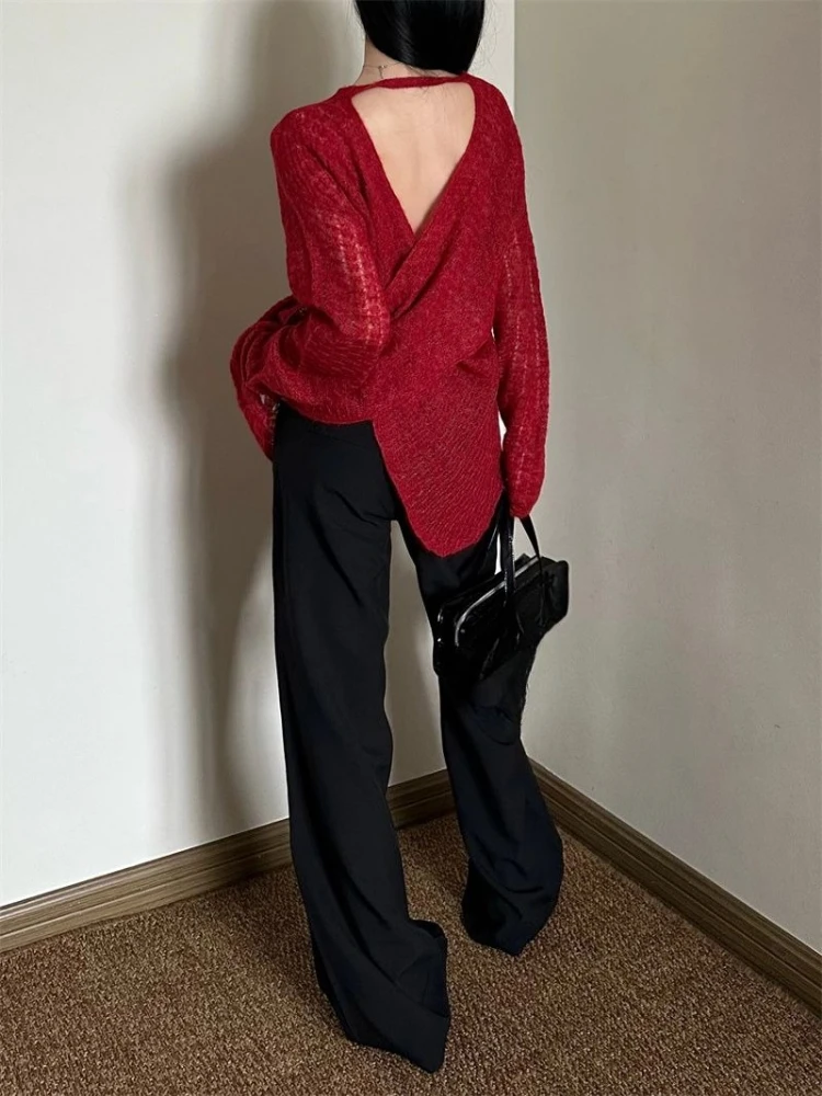 Y2K See-Through Knitted Women' – Vintage Fashion Y2K Bewertung und Preis