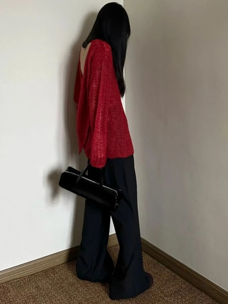 Y2K See-Through Knitted Women' – Vintage Fashion Y2K Bewertung und Preis